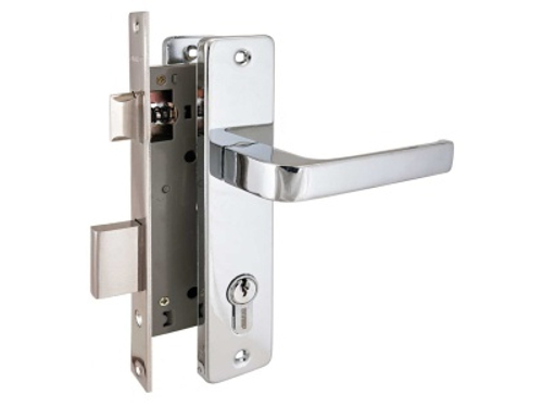 Замок врезной 126/1 CP хром с ручкой Аллюр (12шт/уп)