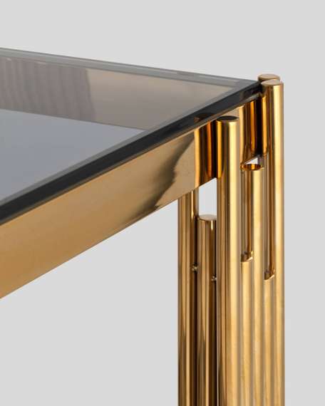 Журнальный столик 55*55 ГЭТСБИ золото стекло smoke