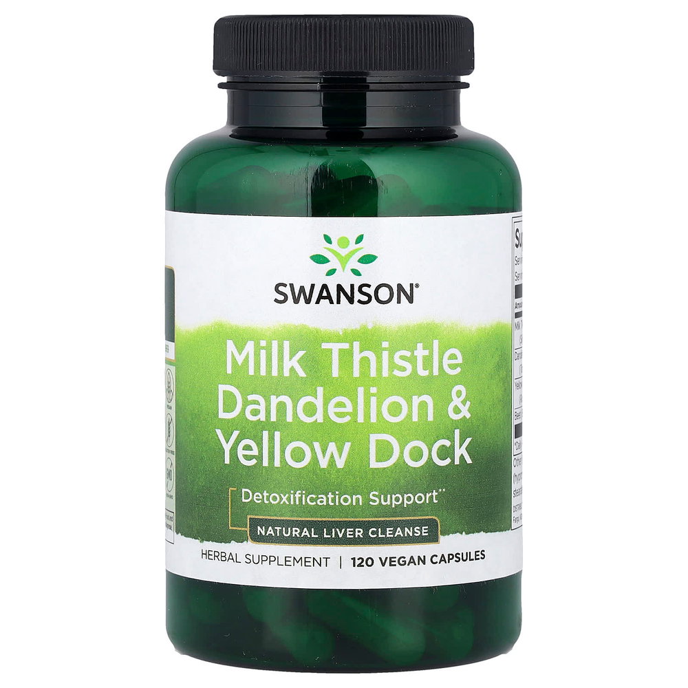 Swanson Vitamins, Расторопша, одуванчик и желтый док, 120 капсул