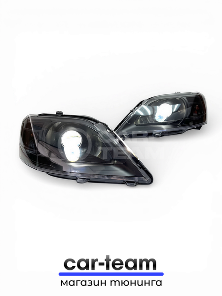 Фары на Лада Ларгус передние с Bi LED модулями 3.0 дюйма, черная маска (под ключ)
