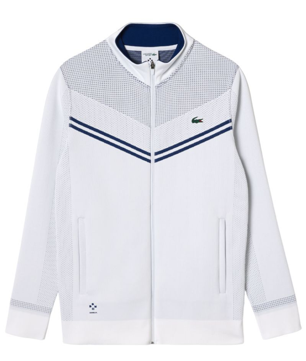 Мужская теннисная кофта Lacoste Tennis x Daniil Medvedev After Match Jacket - white/navy blue