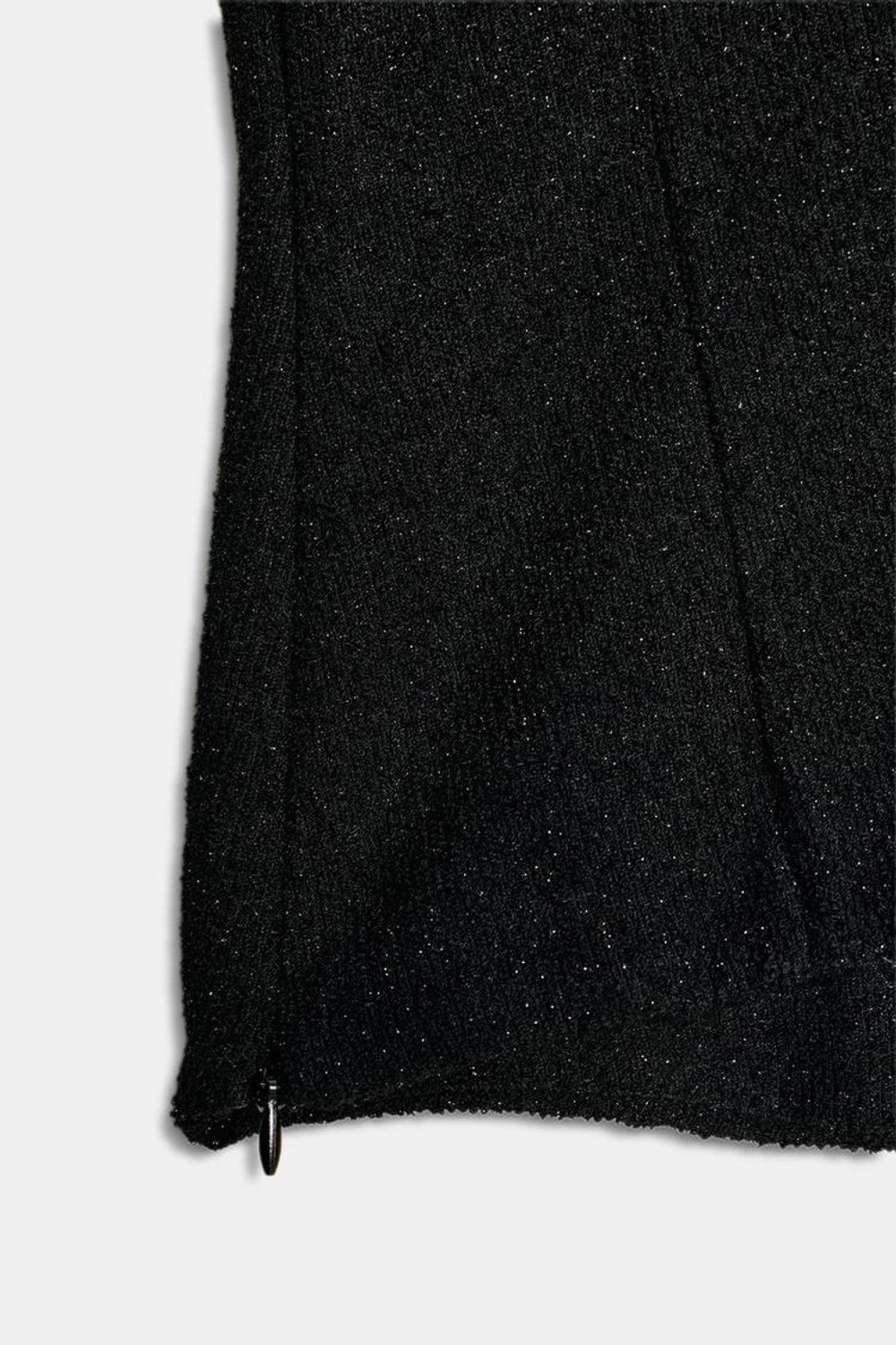 ZARA ТОП ИЗ БУКЛИРОВАННОЙ ТКАНИ, ЧЕРНЫЙ/ЭКРЮ