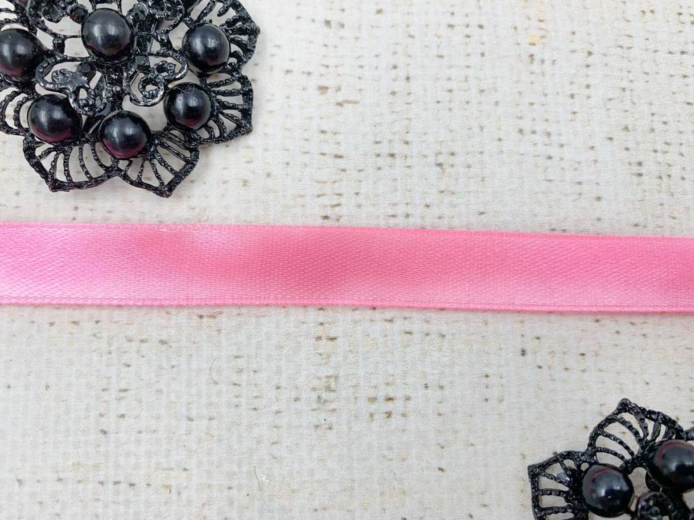 Лента атласная, ш. 1,2 см, ярко-розовый