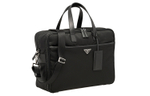 PRADA Zip Closure Recycled Nylon And Saffiano Leather Briefcase, Handbag Men"s Black