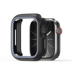 Чехол-бампер для часов Apple Watch серия 10, размер 42мм, черный с серой вставкой (Black/Gray) от Dux Ducis, серия Bamo Series