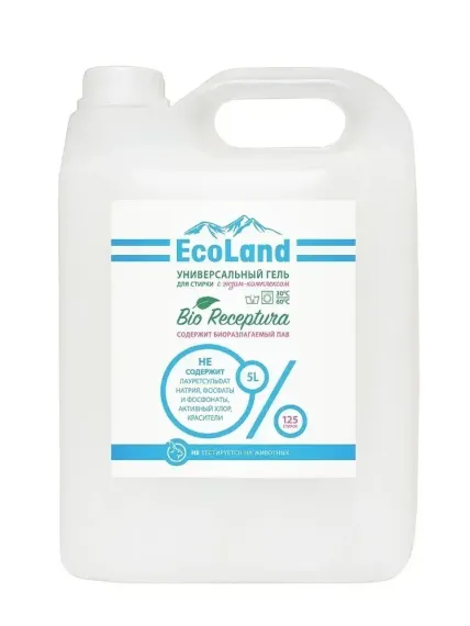 Гель для стирки ECOLAND универсальный BIO Receptura 5л
