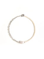 Колье Bicolor с жемчугом и гематитом Silver