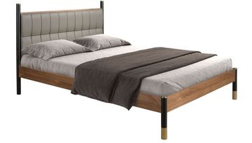 Кровать 7169 из темно-серой экокожи для матраса 150×200 Испания