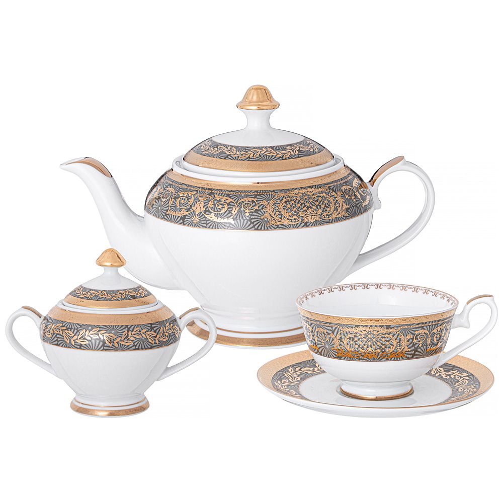 ЧАЙНЫЙ СЕРВИЗ LEFARD "ПРАЗДНИЧНЫЙ" HА 6 ПЕР. 14 ПР. 1300/250/270 МЛ (КОР=1НАБ.)