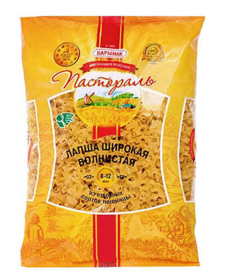 Макаронные изделия "Лапша широкая волнистая" 900г. Пастораль
