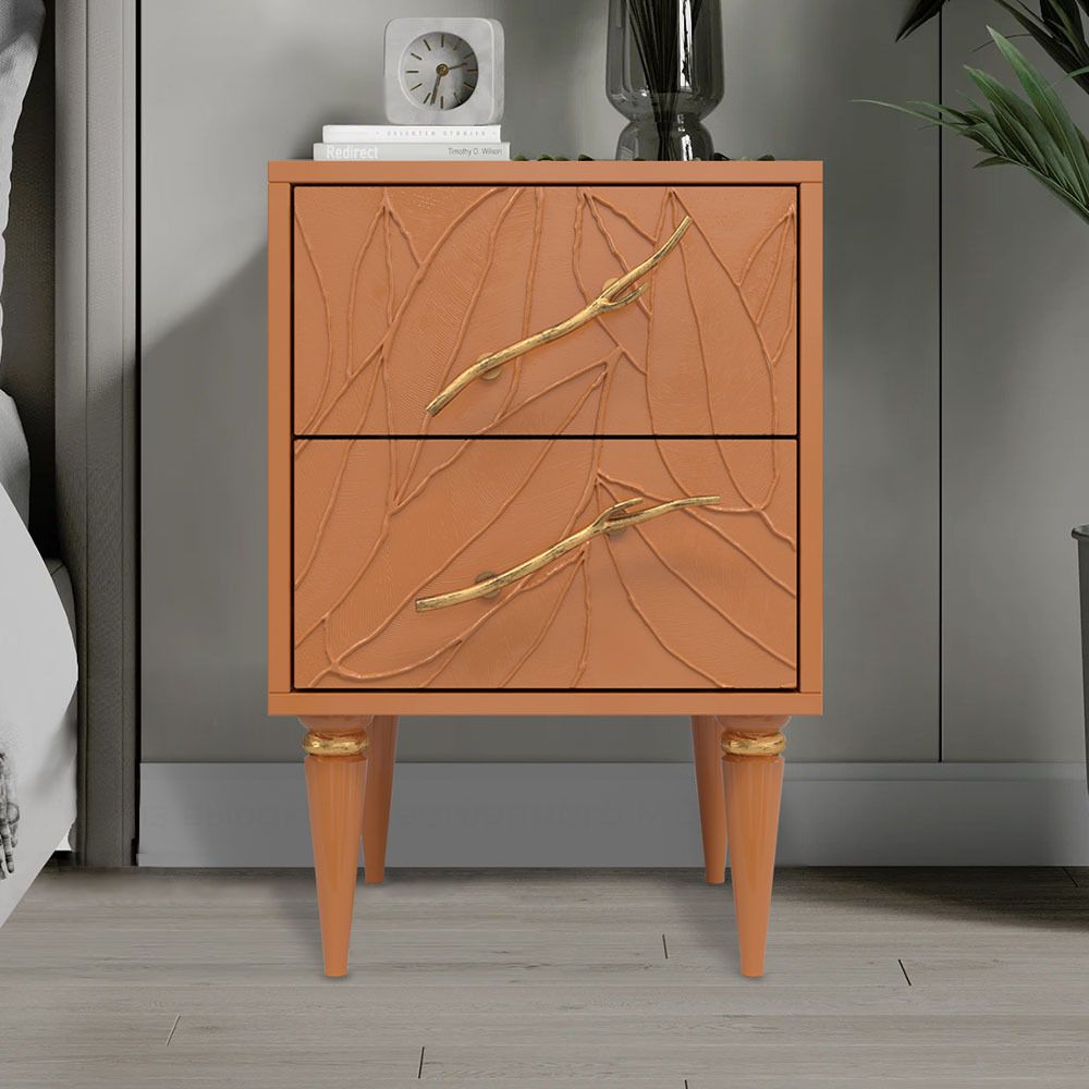 Тумба Арт Колор leaves Классик Голд Томленый оранжевый