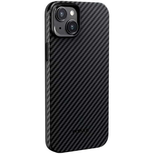 Чехол из арамидного волокна с поддержкой MagSafe PITAKA MagEZ Case 4 1500D для iPhone 15, Black / Grey Twill (Cаржевое переплетение)