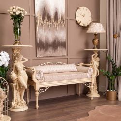 Банкетка Флоренция Премиум Айвори Каледония Даймонд Бисскоти Айвори