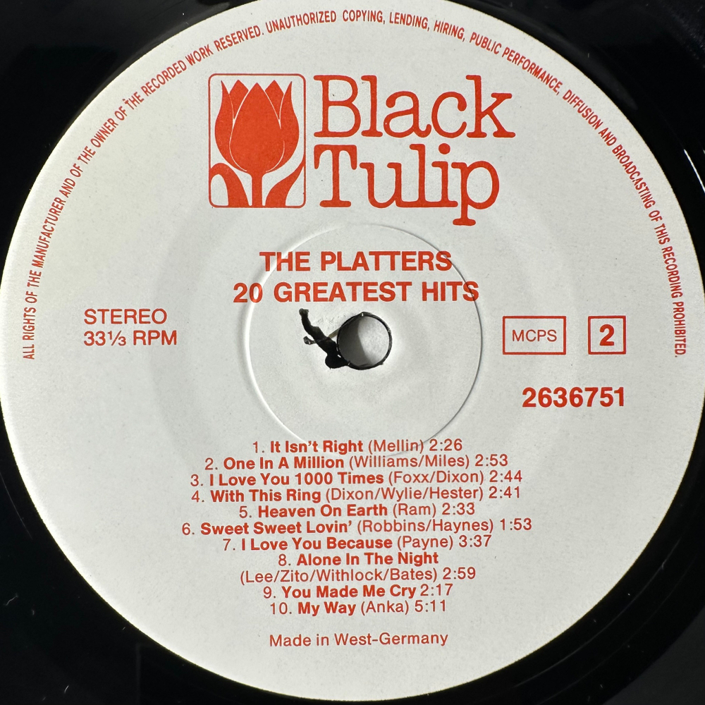 The Platters ‎– 20 Greatest Hits (Германия)