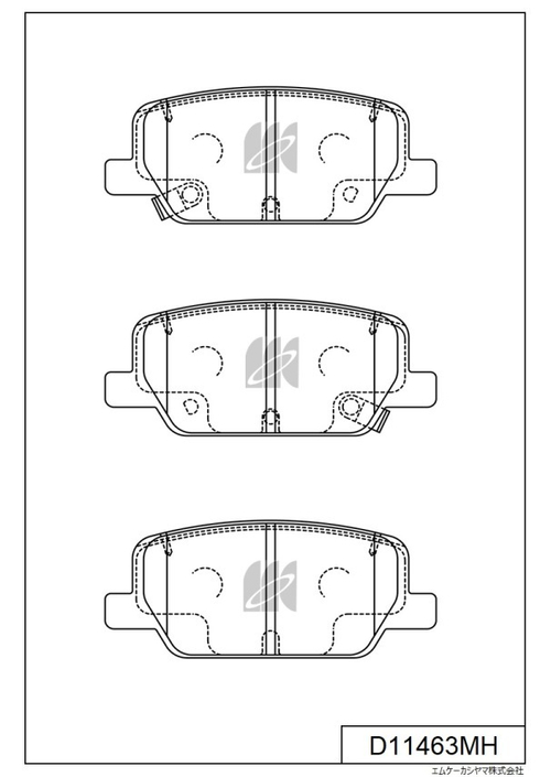 Дисковые тормозные колодки KASHIYAMA (противоскрипная пластина в компл.) D11463MH