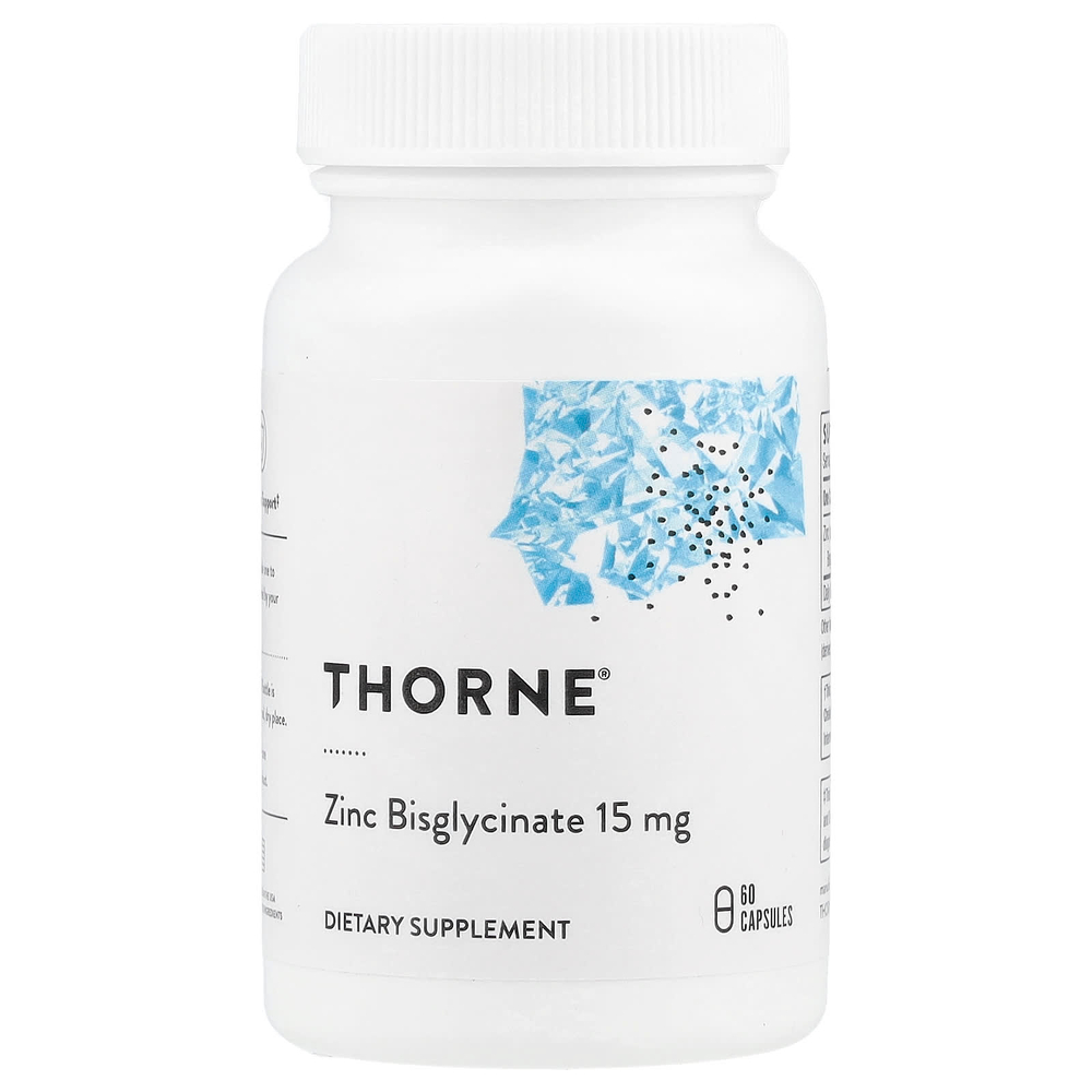 Thorne, бисглицинат цинка, 15 мг, 60 капсул