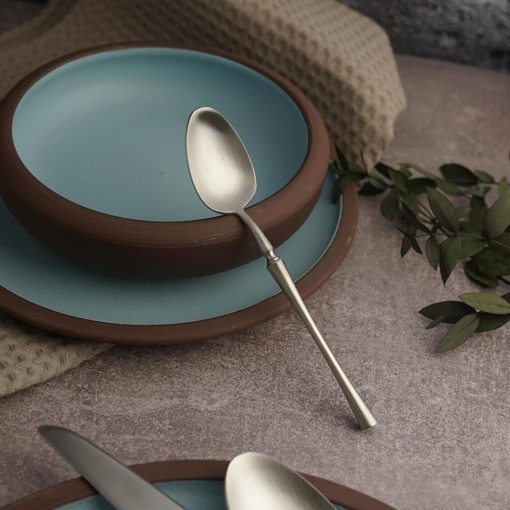 Ложка чайная 15 см матовая цвет серебро PVD   P.L. [12]