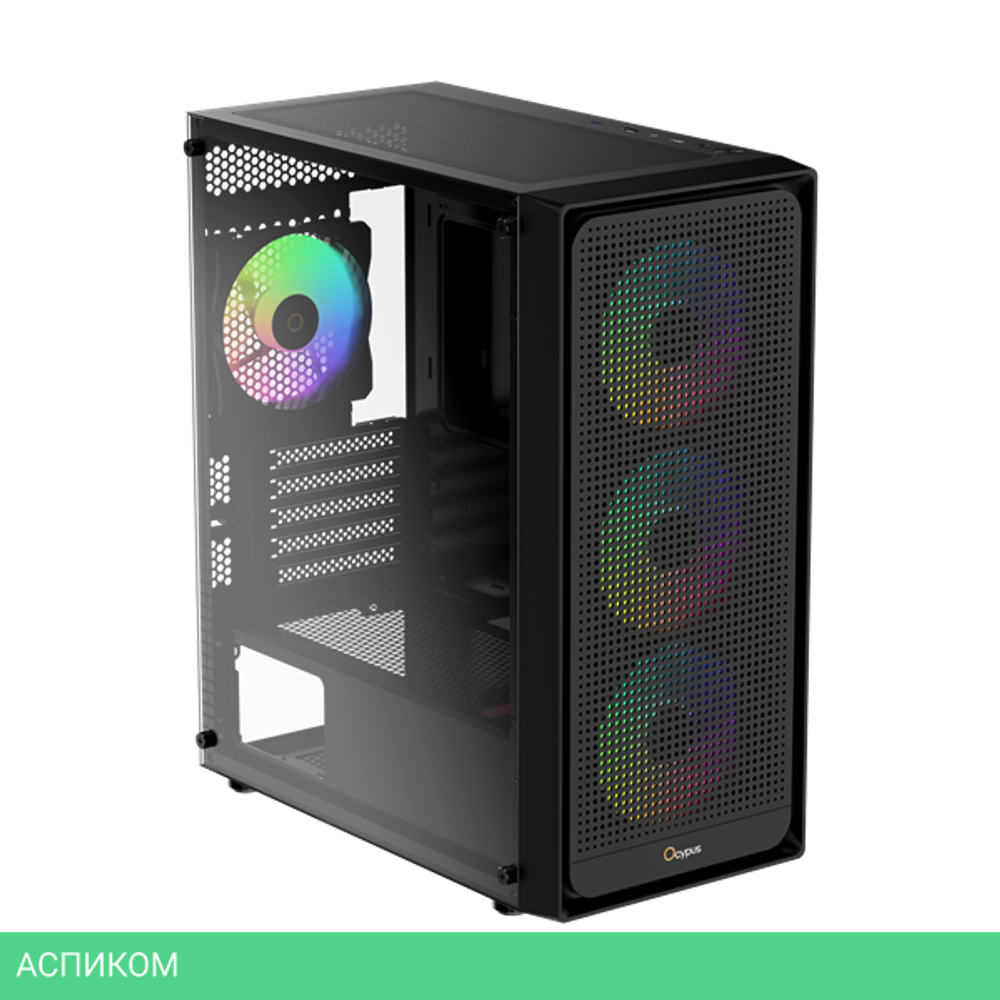 Корпус Ocypus Gamma C50 BK ARGB mATX без БП (Gamma-C50-BKG400XX-GL)