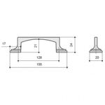 Ручка-скоба 128мм, отделка серебро античное