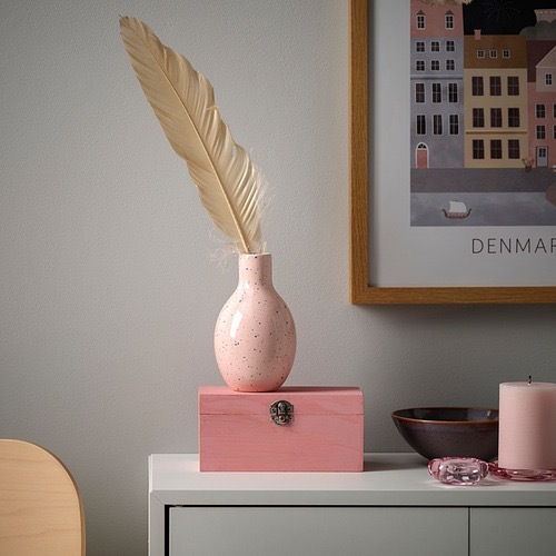 БЛОДБЖОРК BLODBJОRK Ваза 16 см, бледно-розовая