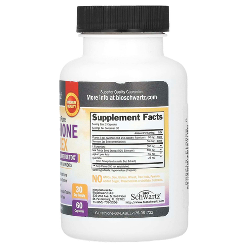 BioSchwartz, Premium Ultra Pure, комплекс с глутатионом, 60 капсул