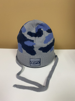 Шапка "Agbo" на мальчика трикотажная на х/б подкладке с завязками из 30% шерсти, размер 48-50, цвета в ассорт.