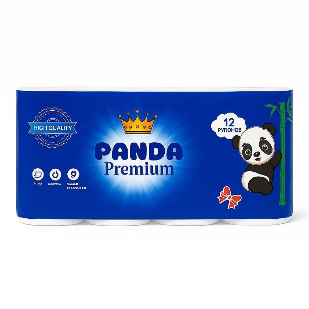 Туалетная бумага Panda Premium 12 рулонов