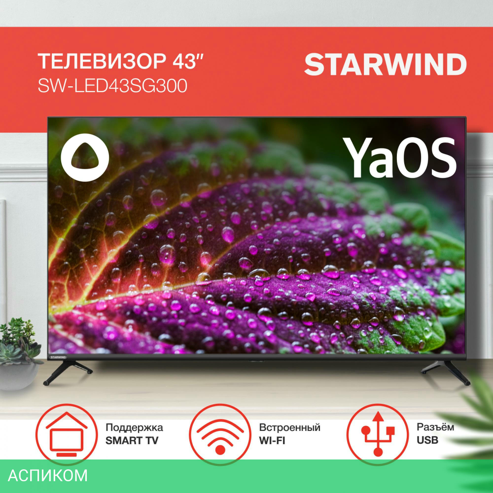 Телевизор StarWind SW-LED43SG300 черный