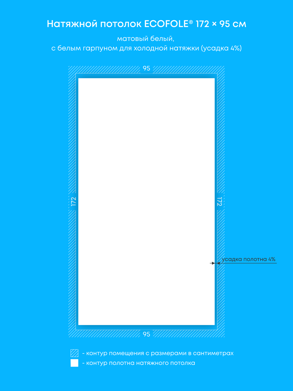 Матовый натяжной потолок 1.6 м2