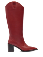 Женские удлинённые казаки из кожи