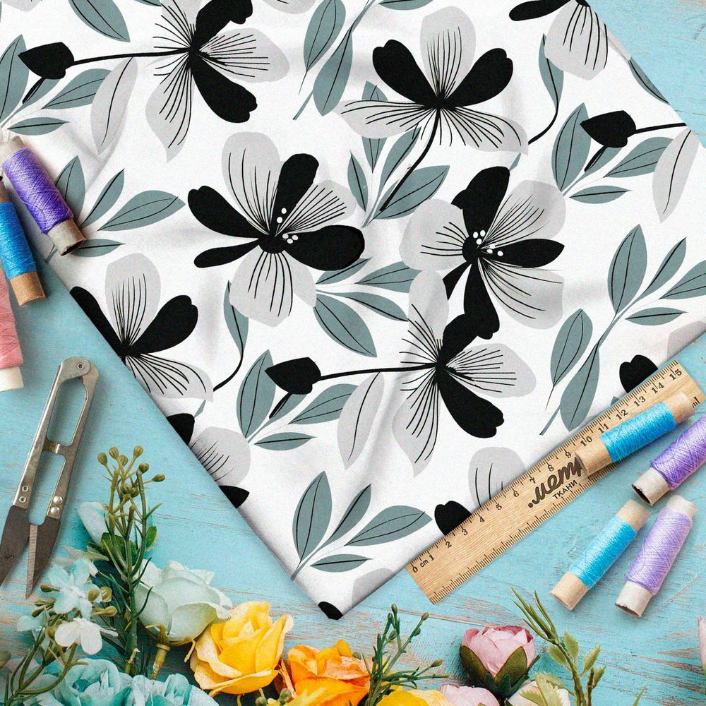 Ткань премиум мембрана танцующие цветы весны