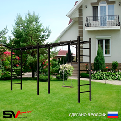 Уличная шведская стенка Sv Sport рукоход х 2 У50311 (Деревянные/Кронш бокс)