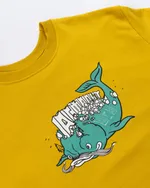 Толстовка Асфальт "Рыба Кит" Горчица