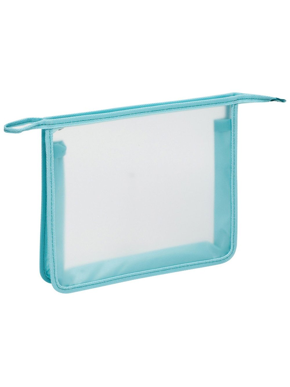 Папка для тетрадей 1 отделение А4 прозрачная/бирюзовый, пластик, на молнии (ПТ850_58234)