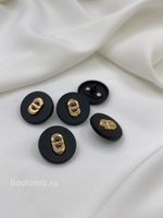 Пуговицы Ди. черные с золотом (скидка)