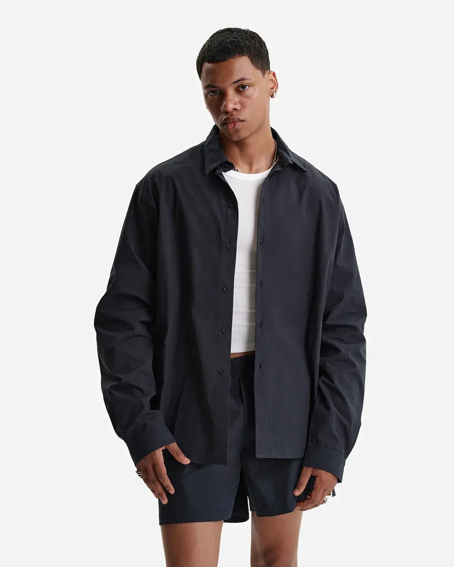 Рубашка из итальянского хлопка черная