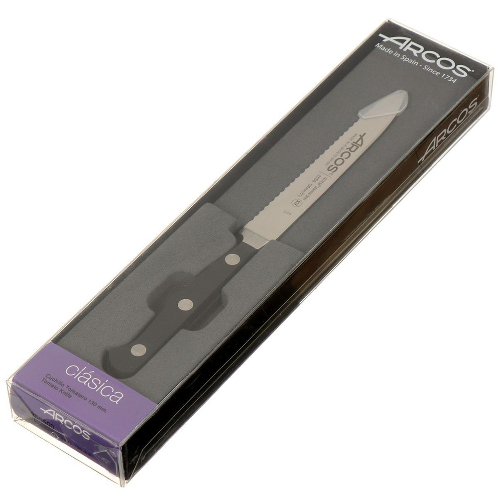 Нож кухонный Arcos, Clasica, для томатов, кован сталь, 13 см, рук пласт, 2556