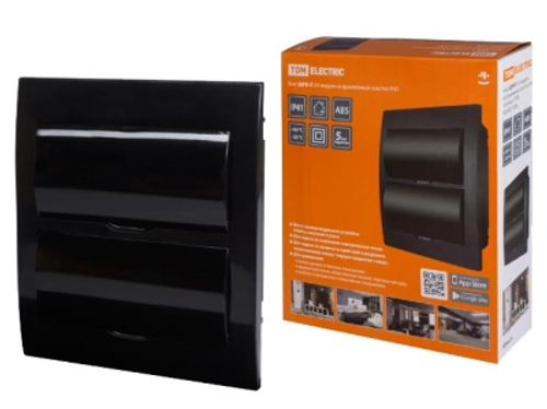 Бокс ЩРВ-П-24 модулей встраиваемый пластик IP41 антрацит TDM