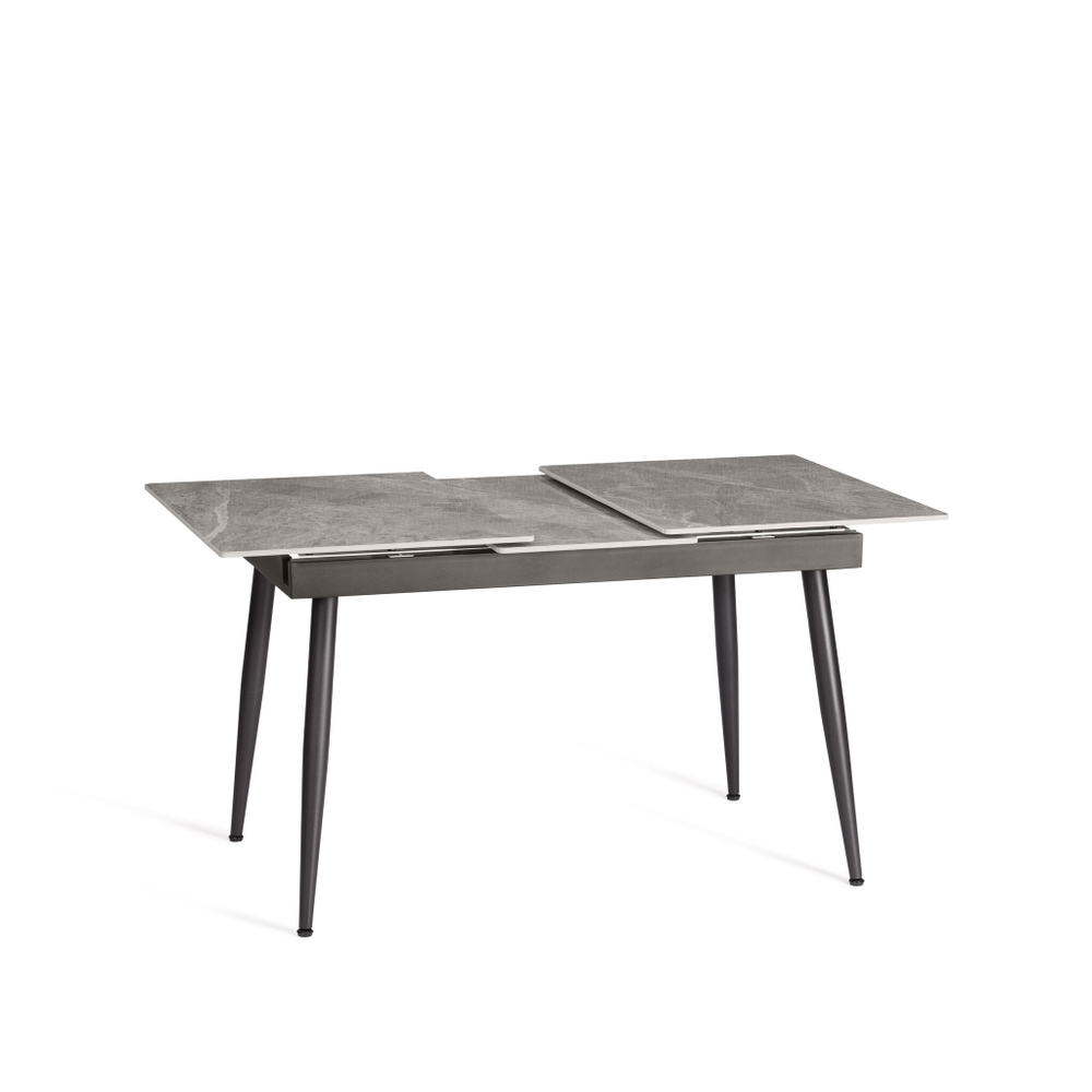 Стол обеденный Balmoral/Балморал столешница керамика (глянцевая) / опоры металл, серый/чёрный, (120+40)x80x75(+1) см