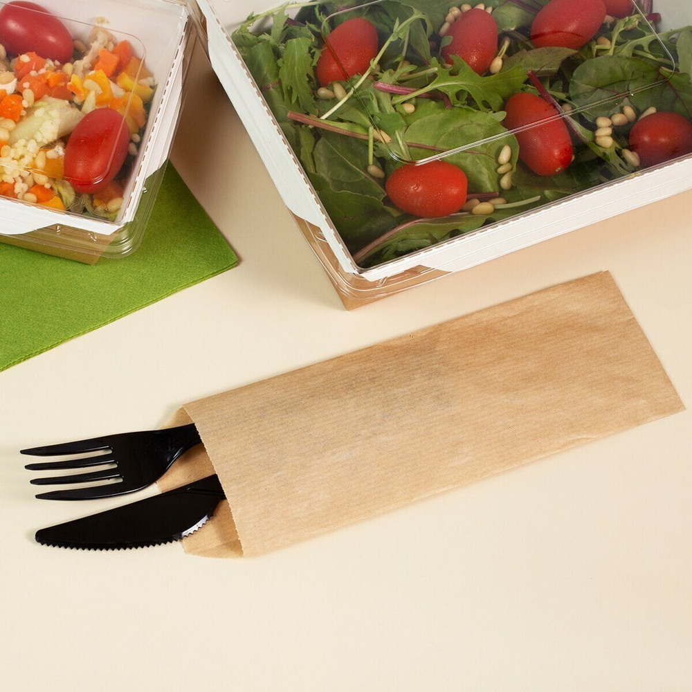 Крафт пакет для приборов с плоским дном 80*220 мм 70 г/м2 бурый, 2500шт