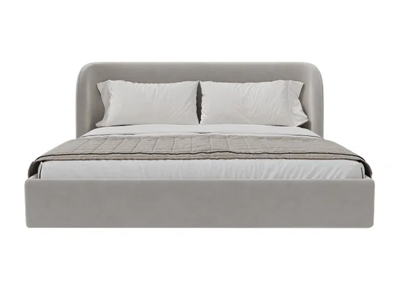 Кровать двуспальная Classic 200 см (серый, велюр)