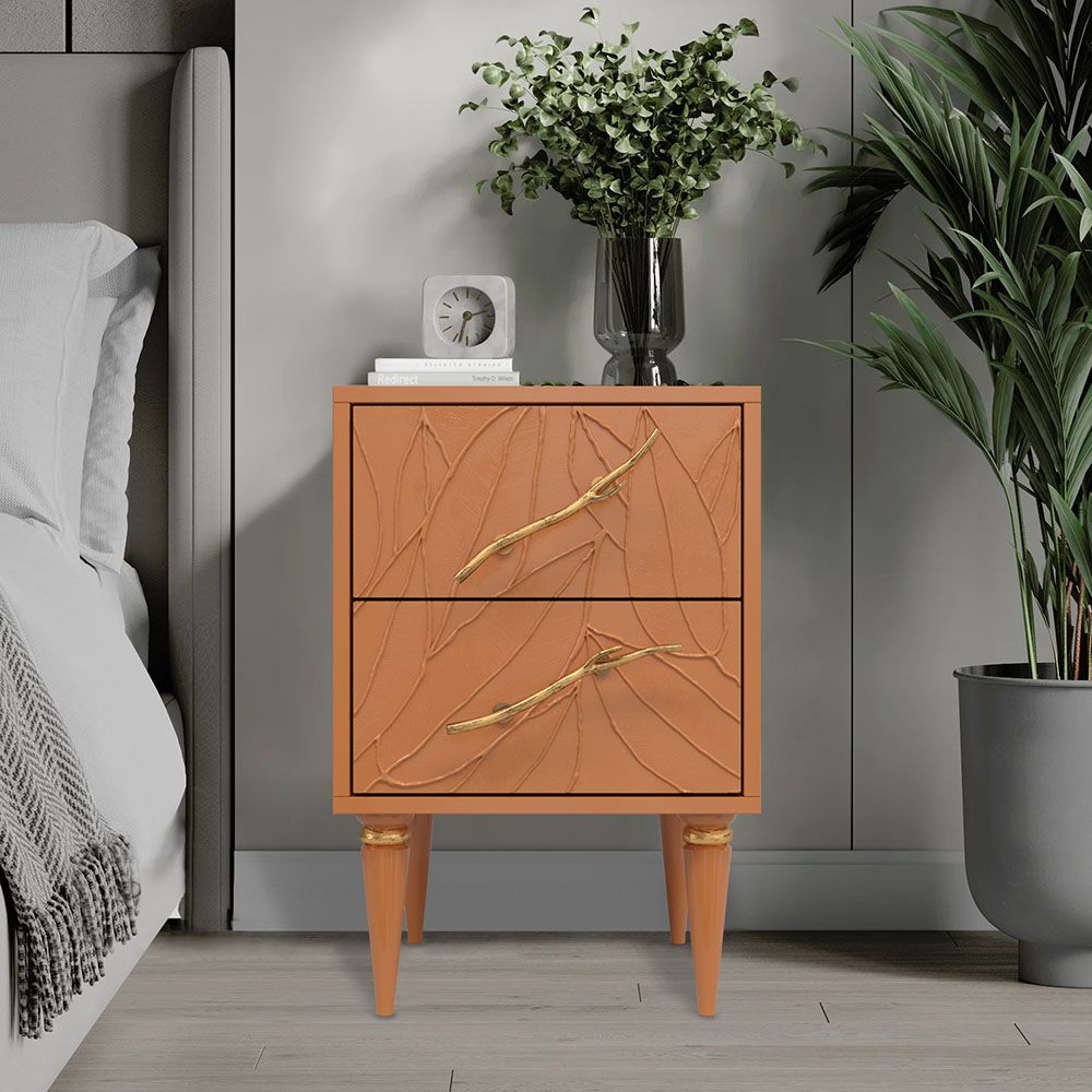 Тумба Арт Колор leaves Классик Голд Томленый оранжевый