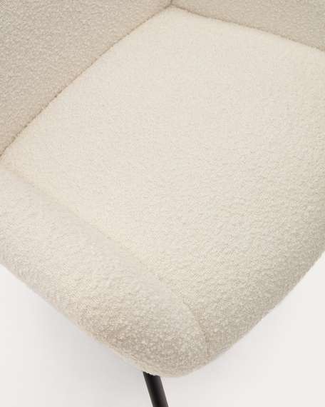 Кресло Belina, белое букле, черные ножки