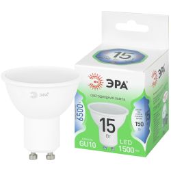 Лампа светодиодная ЭРА GREEN LINE LED MR16-15W-865-GU10 GL 15Вт софит холодный свет GU10 | Лампы cветодиодные Точечные (Софиты) (MR, PAR)
