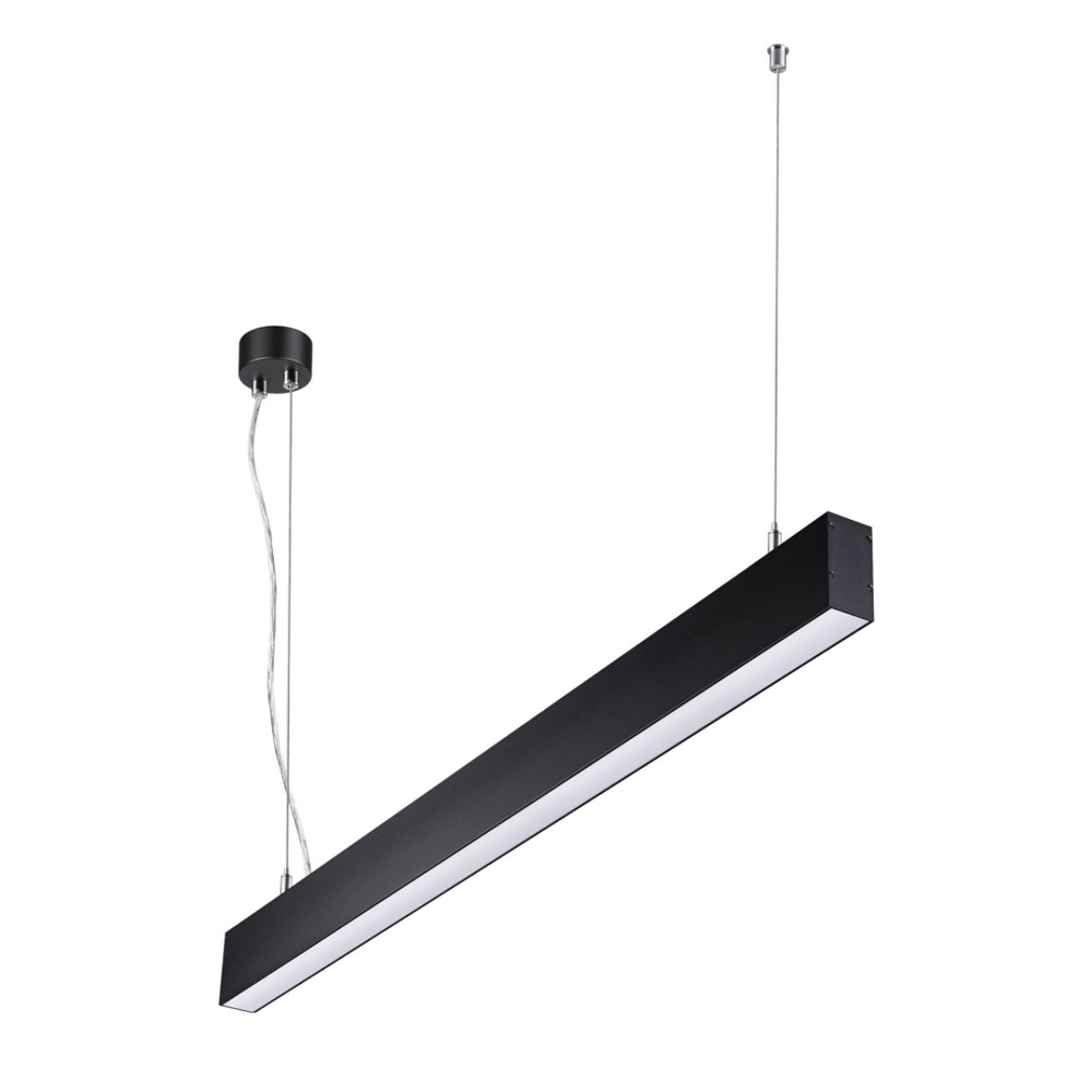 358880 OVER NT22 342 черный Светильник подвесной светодиодный (длина подвесов 1,2м) IP20 LED 4000K 30W вниз + 12W вверх 220V ITER