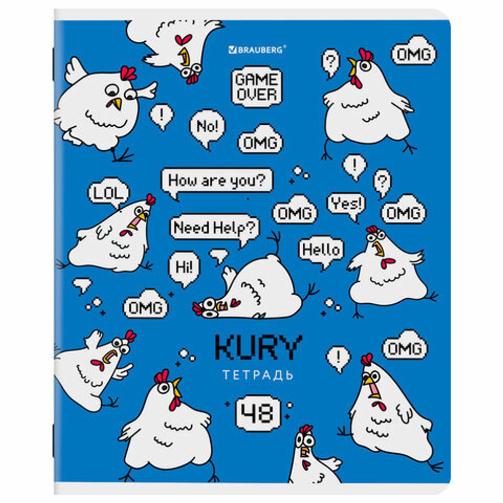 Тетрадь А5, 48 л., BRAUBERG, скоба, клетка, TWIN-лак, "КУРЛЫК И ВСЕ ВСЕ ВСЕ", (микс в ПУ), 405338