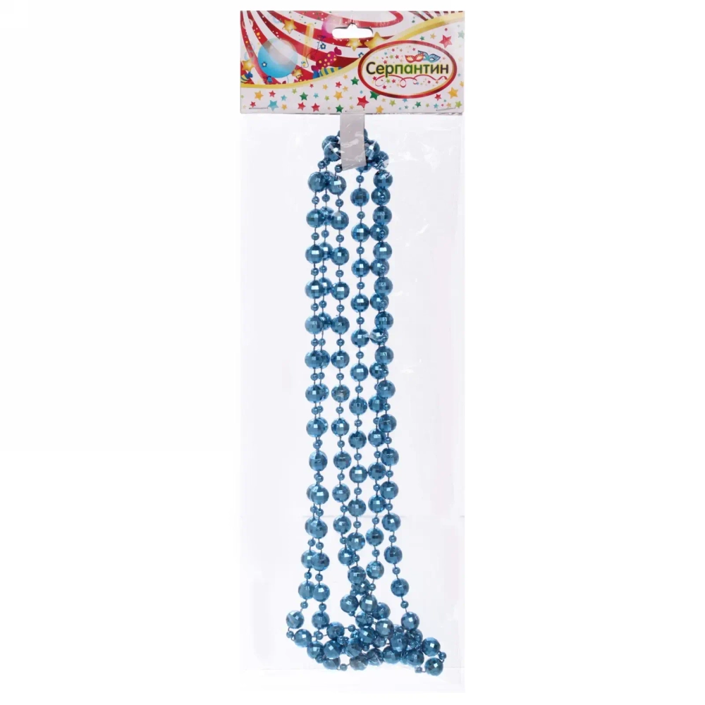 Бусы на ёлку 2м «Капельки», Сапфир