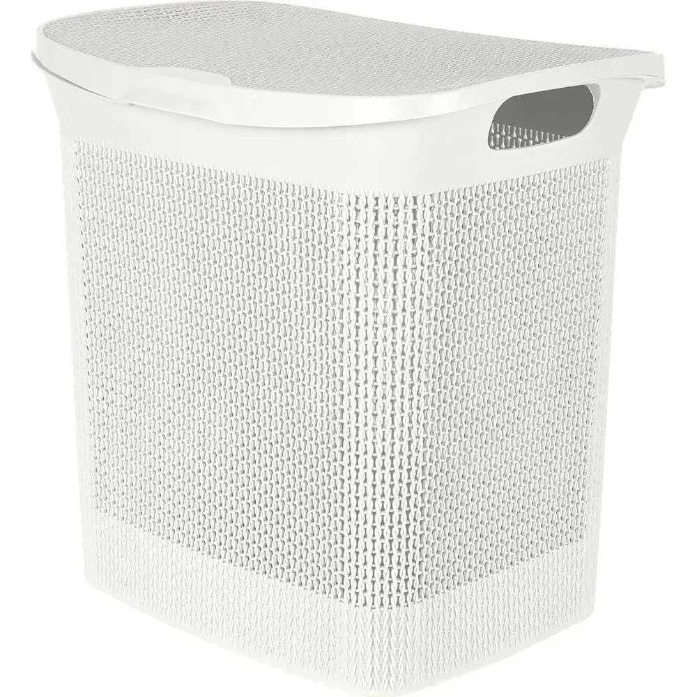 Корзина для белья Keeplex Ajur с откидной крышкой 35л 43х45см белое облако