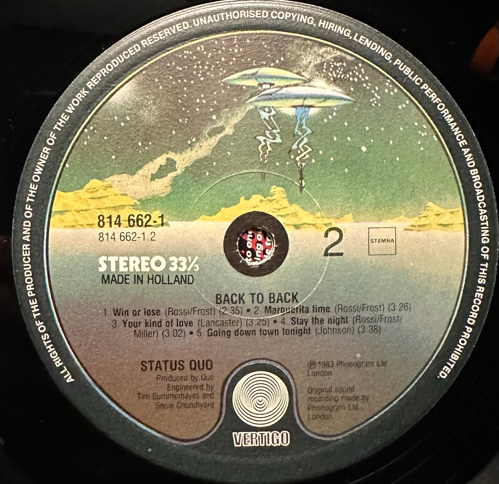 Status Quo - Back To Back (Голландия 1983г.)