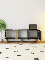 Тумба под телевизор, 150х40х55, Ола, напольная, в прихожую, графит / сосна, Dipriz